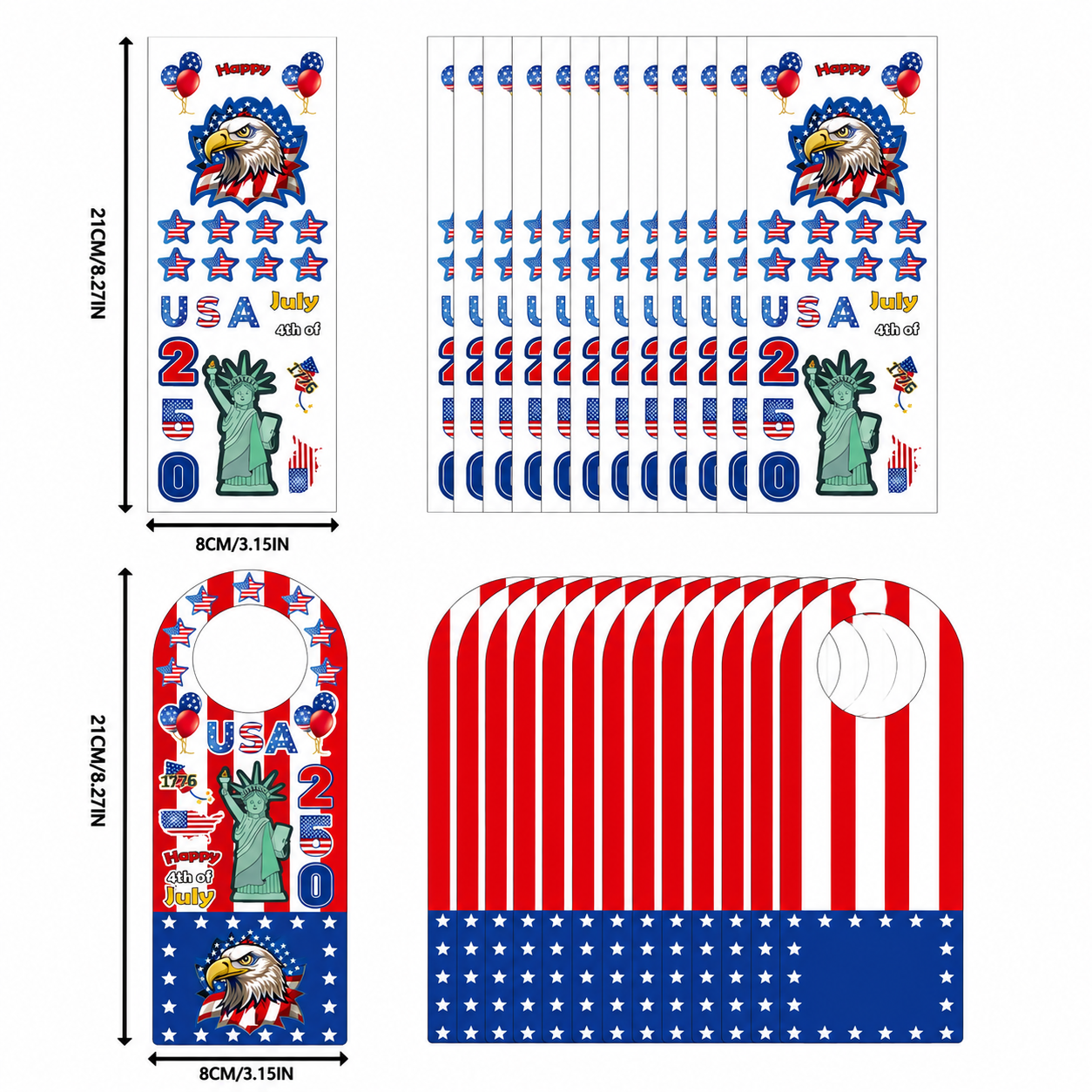 Hot Selling 250th Anniversary Independence Day Door Hanger Craft Kit | USA Patriotic DIY Party Decoration Set