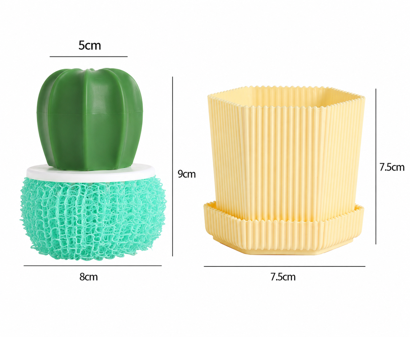 Cute Cactus Kitchen Cleaning Brush | Sink & Dish Scrubber Tool