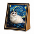 Creative Van Gogh Starry Night Oil Painting Cat House and Scratcher 2-in-1