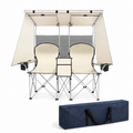 Portable Outdoor Sunshade Chair for 2 | UV Protection Folding Beach Chair | Portable Outdoor Canopy Chair for Camping & Beach