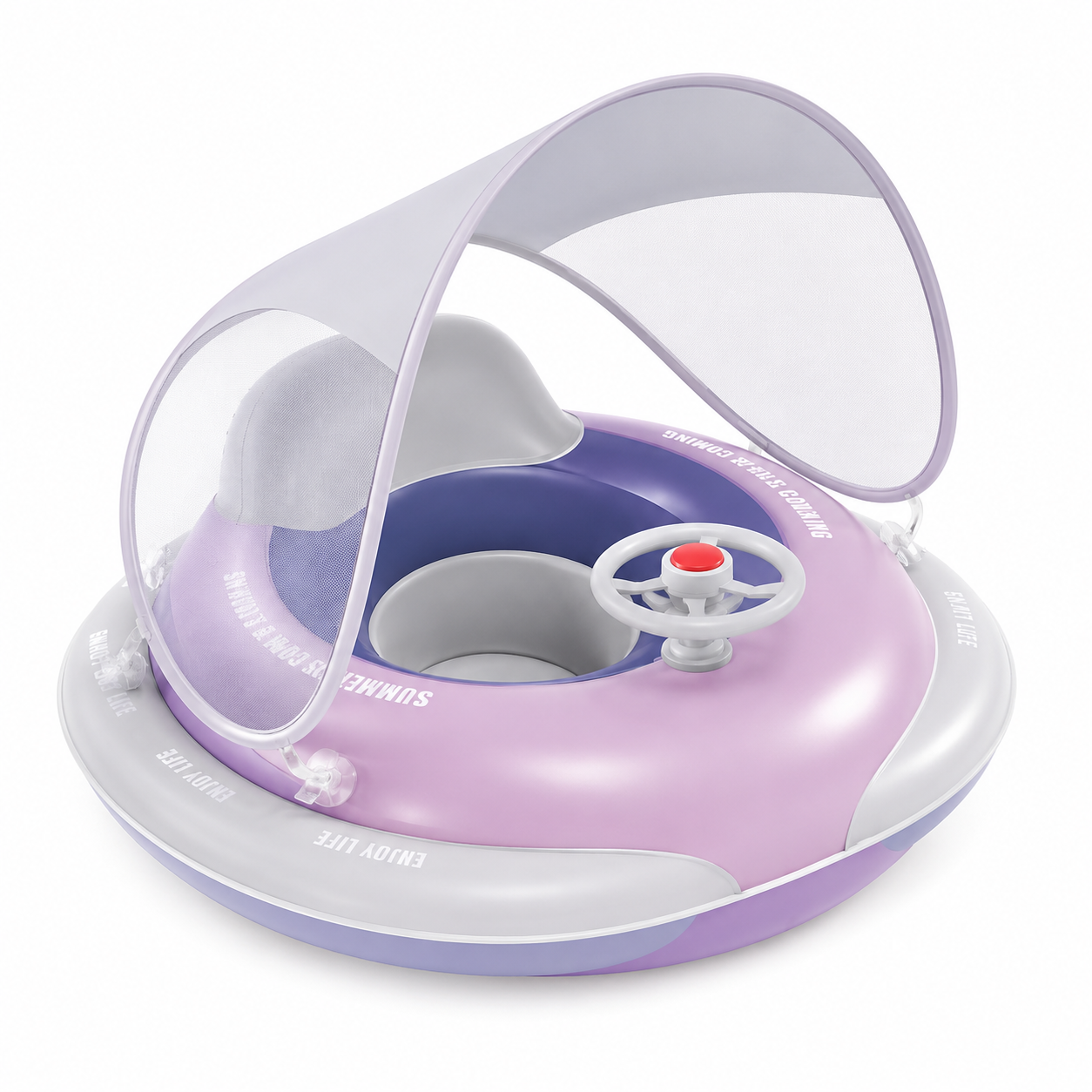 Summer Must-Have | Canopy Baby Swim Float | Portable Canopy Baby Swim Ring | Anti-Flip Safety Design