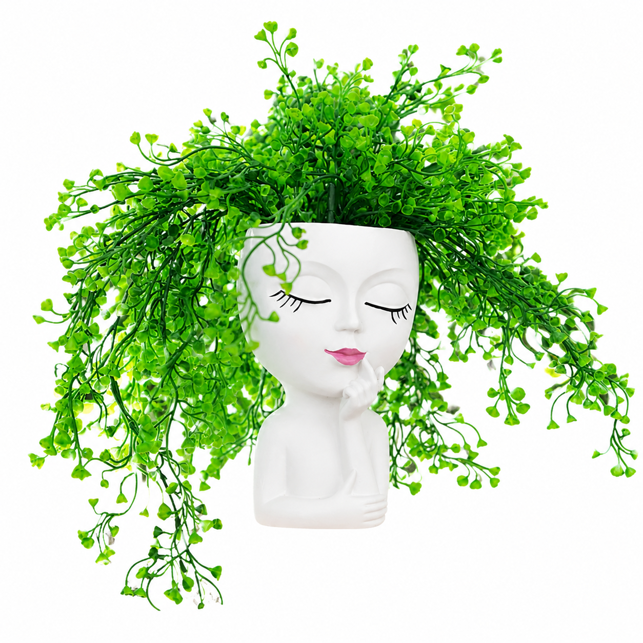 Minimalist Cute Girl Face Vase Planter | Aesthetic Indoor Plant Pot Gift Idea | 10x10x17cm